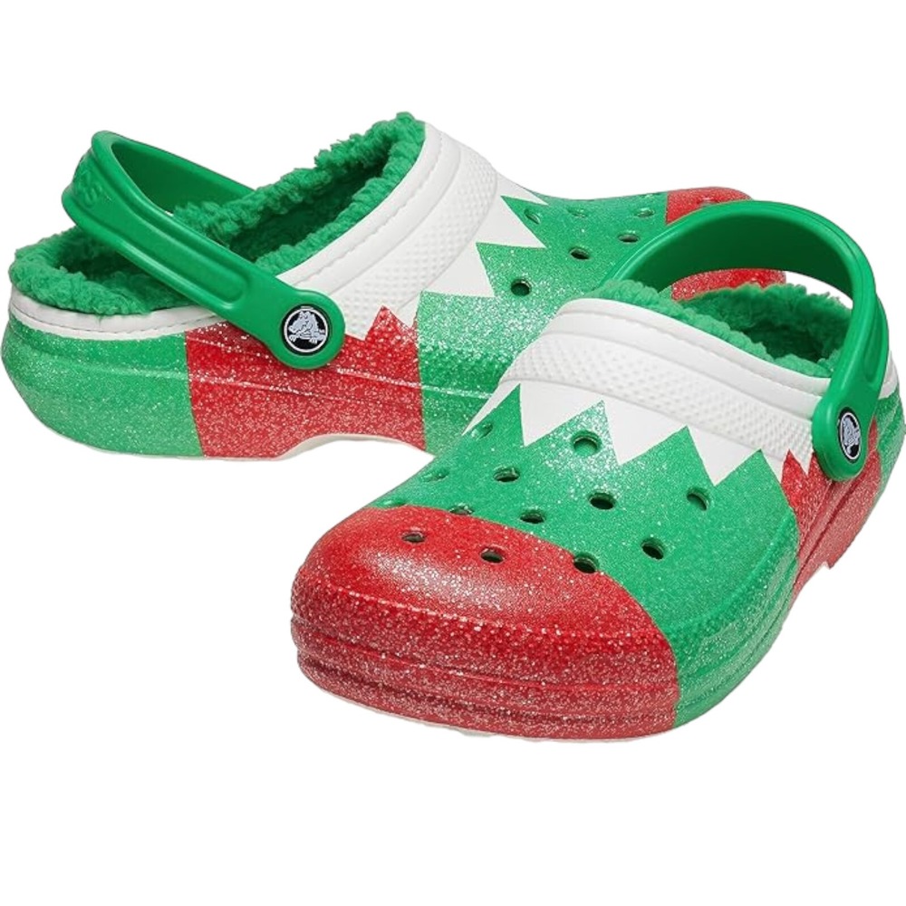 Crocs Classic Holiday Christmas Lined Clogs Red Green Adult Men's Size 13